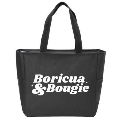 Funny Boricua & Bougie Apparel Zip Tote Bag