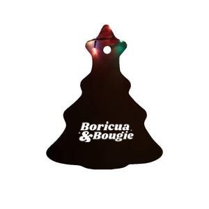 Funny Boricua & Bougie Apparel Ceramic Tree Ornament