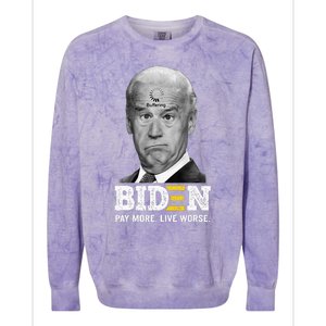 Funny Biden Buffering Pay More Live Worse Colorblast Crewneck Sweatshirt