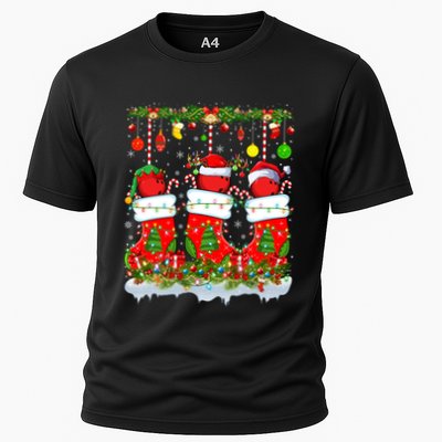 Funny Bowling Ball In Xmas Socks Lights Bowling Christmas Gift Performance Shirt