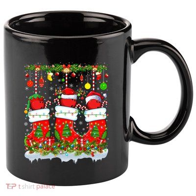 Funny Bowling Ball In Xmas Socks Lights Bowling Christmas Gift 11oz C Handle Ceramic Mug