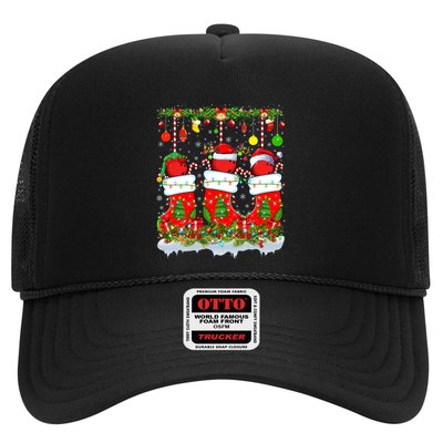 Funny Bowling Ball In Xmas Socks Lights Bowling Christmas Gift Trucker Hat