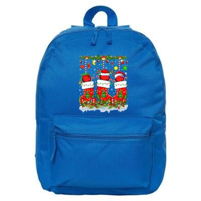 Funny Bowling Ball In Xmas Socks Lights Bowling Christmas Gift 16 in Basic Backpack