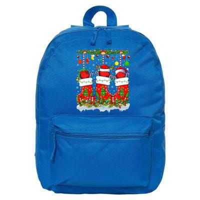 Funny Bowling Ball In Xmas Socks Lights Bowling Christmas Gift 16 in Basic Backpack