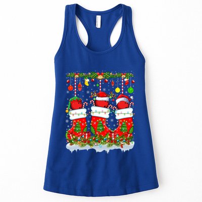 Funny Bowling Ball In Xmas Socks Lights Bowling Christmas Gift Womens Tank Top