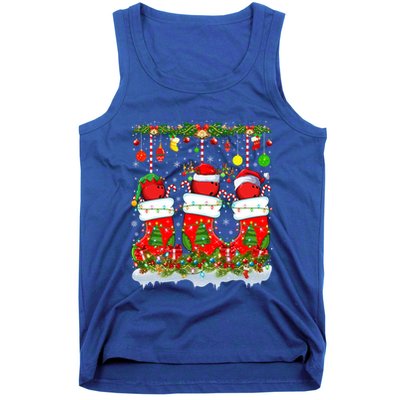 Funny Bowling Ball In Xmas Socks Lights Bowling Christmas Gift Tank Top