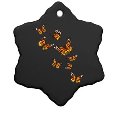 Flying Butterflies Butterfly Lover Gardener Entomologist Ceramic Star Ornament