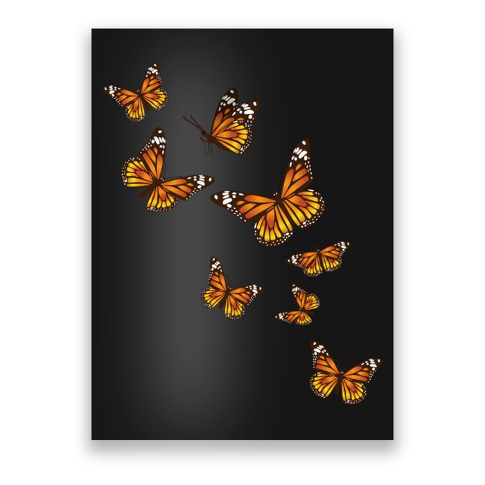 Flying Butterflies Butterfly Lover Gardener Entomologist Poster