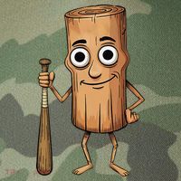 Funny Baseball Bat Wood Log Meme Brainrot Italian Legacy Tie Dye Trucker Hat