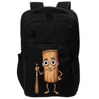 Funny Baseball Bat Wood Log Meme Brainrot Italian Impact Tech Backpack