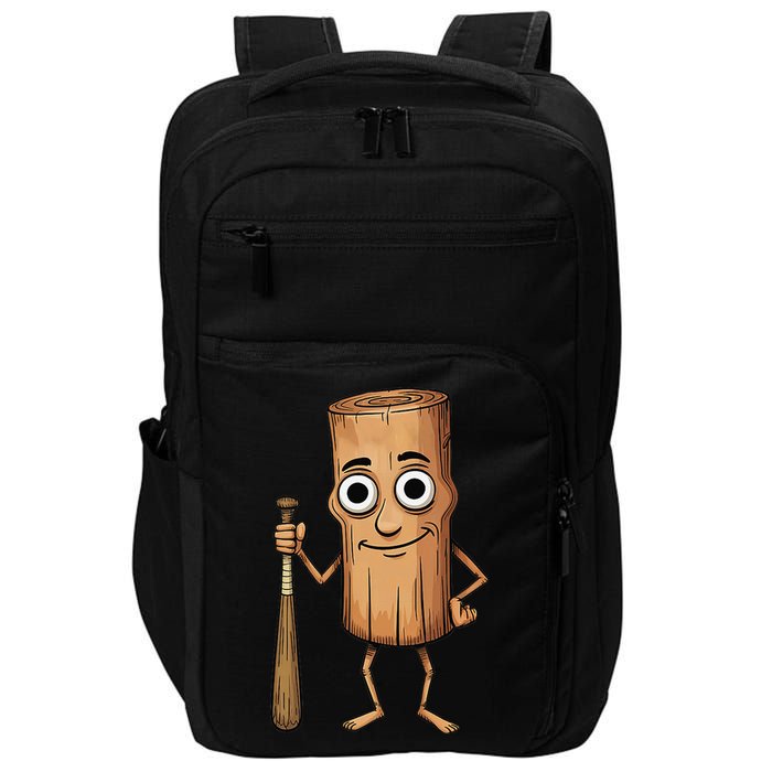Funny Baseball Bat Wood Log Meme Brainrot Italian Impact Tech Backpack