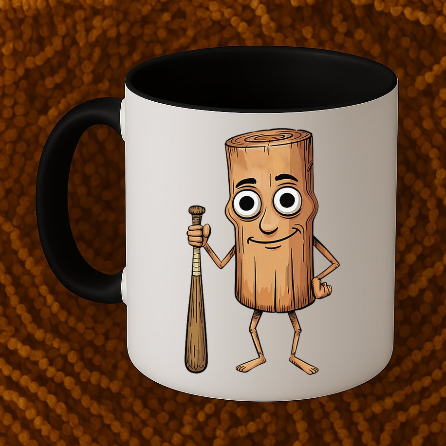 Funny Baseball Bat Wood Log Meme Brainrot Italian Mug