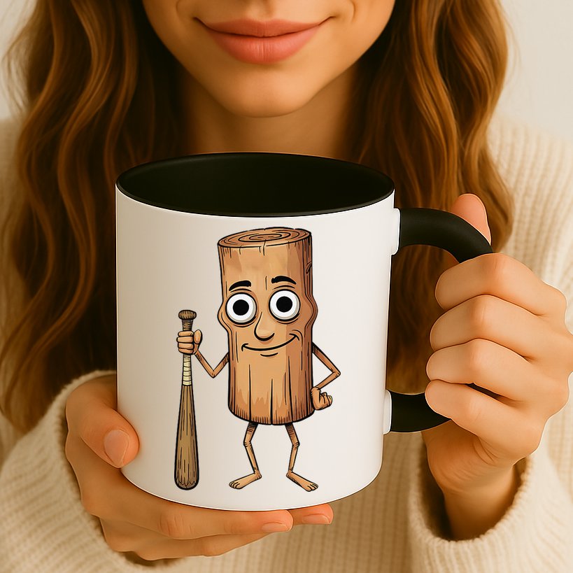 Funny Baseball Bat Wood Log Meme Brainrot Italian Mug