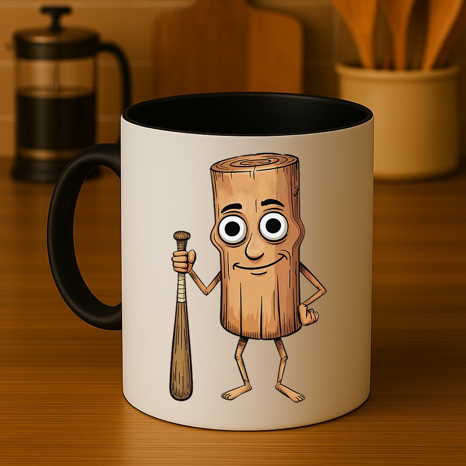 Funny Baseball Bat Wood Log Meme Brainrot Italian Mug