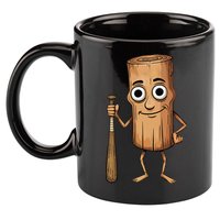 Funny Baseball Bat Wood Log Meme Brainrot Italian 11oz C Handle Ceramic Mug