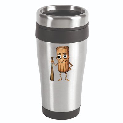 Funny Baseball Bat Wood Log Meme Brainrot Italian 16oz Travel Tumbler