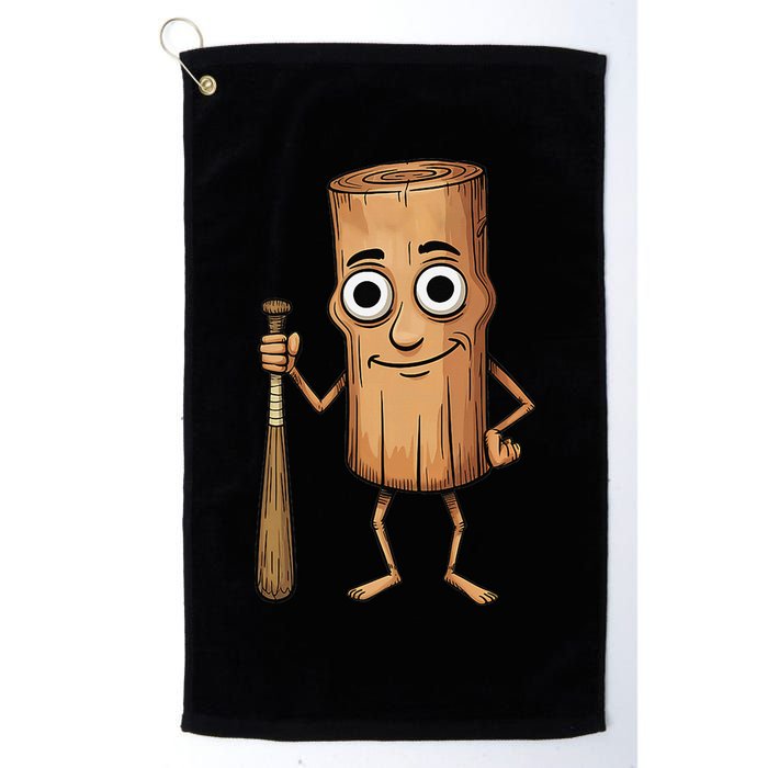 Funny Baseball Bat Wood Log Meme Brainrot Italian Golf Towel