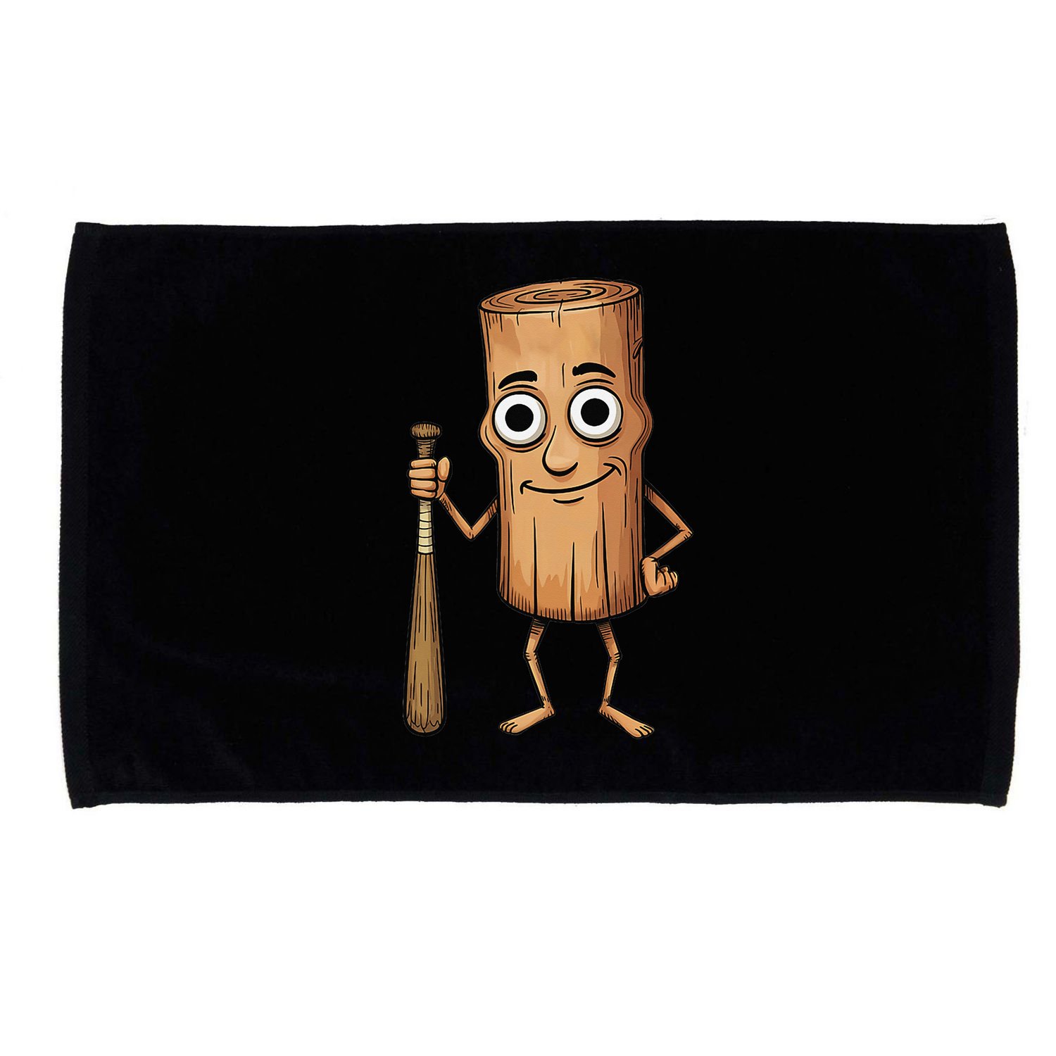 Funny Baseball Bat Wood Log Meme Brainrot Italian Microfiber Hand Towel