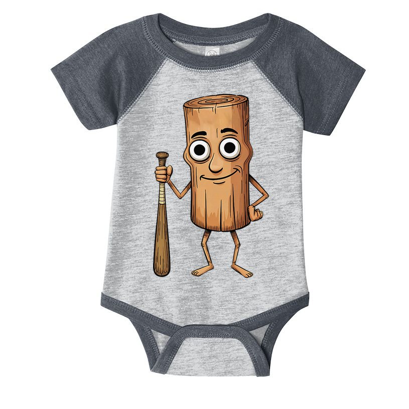Funny Baseball Bat Wood Log Meme Brainrot Italian Infant Baby Jersey Bodysuit