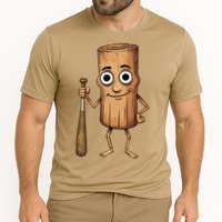 Funny Baseball Bat Wood Log Meme Brainrot Italian Cooling Performance Crew T-Shirt