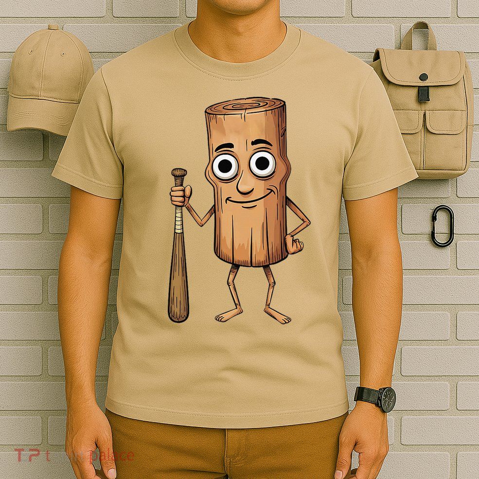 Funny Baseball Bat Wood Log Meme Brainrot Italian T-Shirt