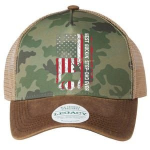 Flag Best Buckin' Step-Dad Ever Deer Hunting Father's Day Legacy Tie Dye Trucker Hat