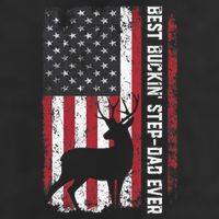 Flag Best Buckin' Step-Dad Ever Deer Hunting Father's Day Cool Comfort Performance Bucket Hat