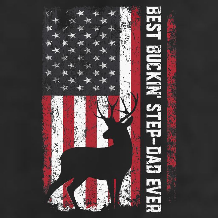 Flag Best Buckin' Step-Dad Ever Deer Hunting Father's Day Cool Comfort Performance Bucket Hat
