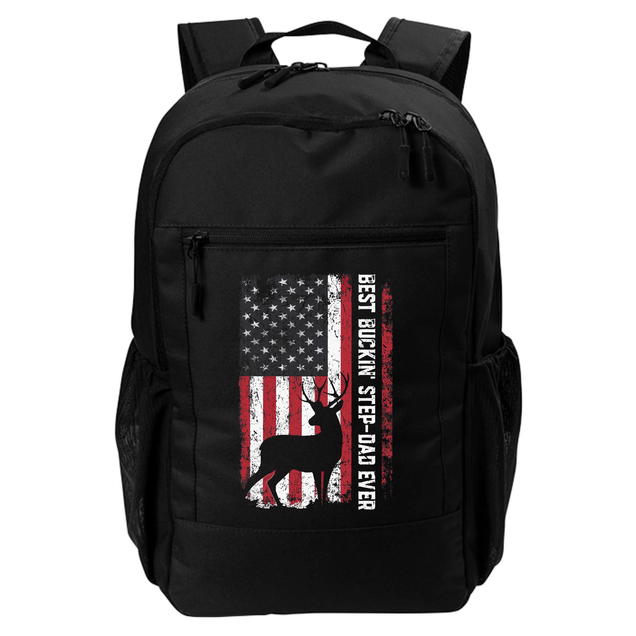 Flag Best Buckin' Step-Dad Ever Deer Hunting Father's Day Backpack