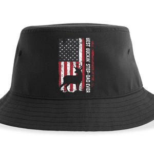 Flag Best Buckin' Step-Dad Ever Deer Hunting Father's Day Sustainable Bucket Hat