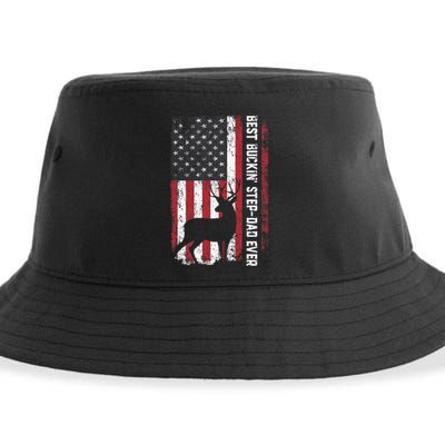 Flag Best Buckin' Step-Dad Ever Deer Hunting Father's Day Sustainable Bucket Hat