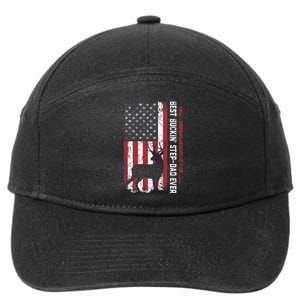 Flag Best Buckin' Step-Dad Ever Deer Hunting Father's Day 7-Panel Snapback Hat