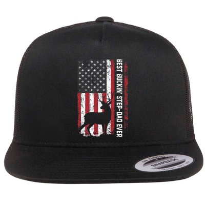 Flag Best Buckin' Step-Dad Ever Deer Hunting Father's Day Flatbill Hat
