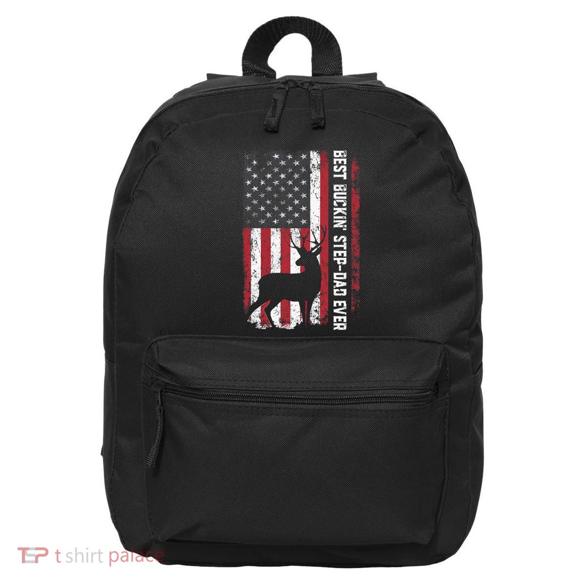 Flag Best Buckin' Step-Dad Ever Deer Hunting Father's Day 16 in Basic Backpack