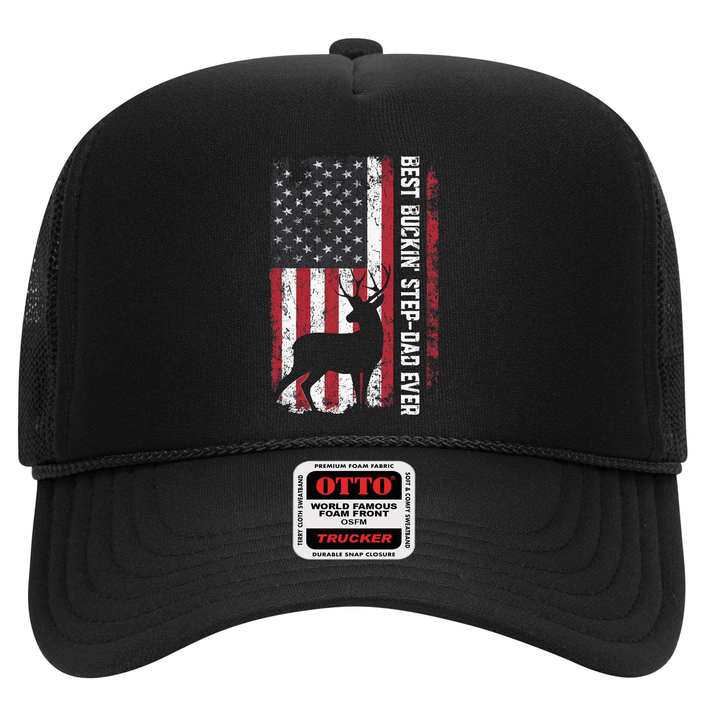Flag Best Buckin' Step-Dad Ever Deer Hunting Father's Day Hat