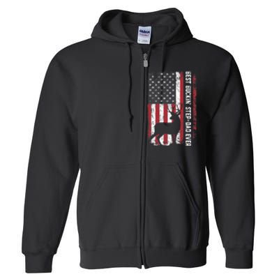 Flag Best Buckin' Step-Dad Ever Deer Hunting Father's Day Full Zip Hoodie