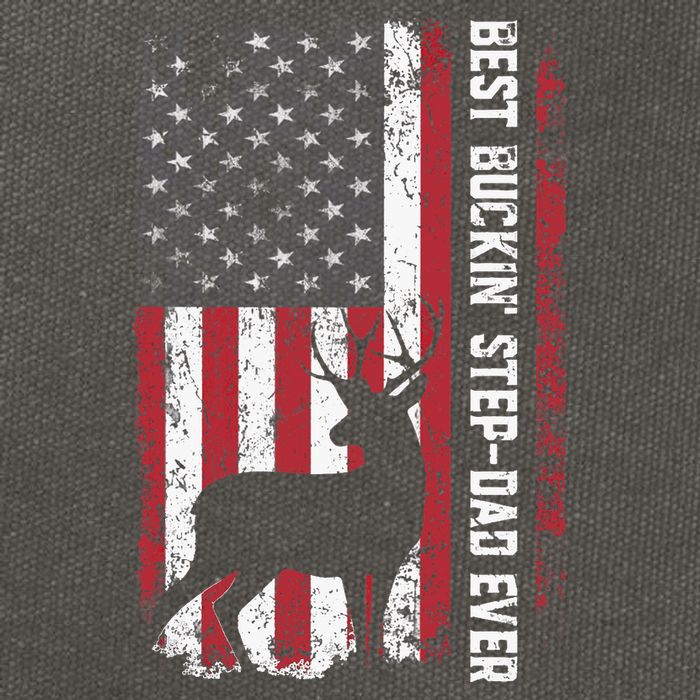 Flag Best Buckin' Step-Dad Ever Deer Hunting Father's Day Cotton Canvas Backpack