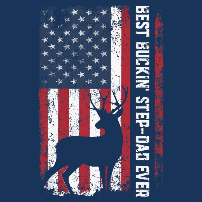 Flag Best Buckin' Step-Dad Ever Deer Hunting Father's Day Infant Baby Jersey Bodysuit