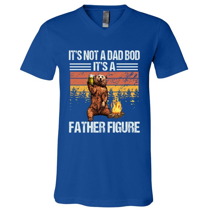 Funny Bear Beer Er Its Not A Dad Bod Its Father Figure Gift V-Neck T-Shirt