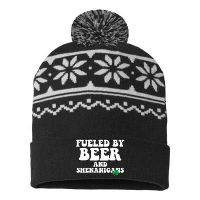 Fueled By Beer And Shenanigans St Patricks Day USA-Made Snowflake Beanie