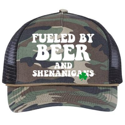 Fueled By Beer And Shenanigans St Patricks Day Retro Rope Trucker Hat Cap