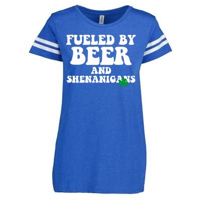 Fueled By Beer And Shenanigans St Patricks Day Enza Ladies Jersey Football T-Shirt