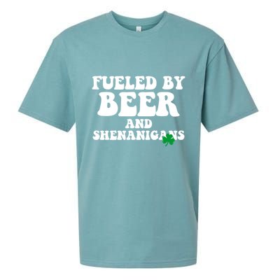 Fueled By Beer And Shenanigans St Patricks Day Sueded Cloud Jersey T-Shirt