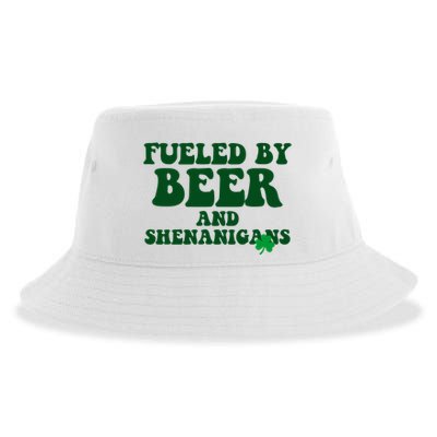 Fueled By Beer And Shenanigans St Patricks Day Sustainable Bucket Hat