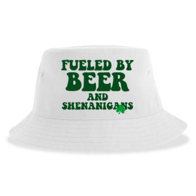 Fueled By Beer And Shenanigans St Patricks Day Sustainable Bucket Hat