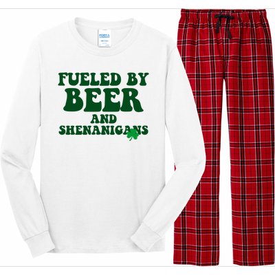 Fueled By Beer And Shenanigans St Patricks Day Long Sleeve Pajama Set