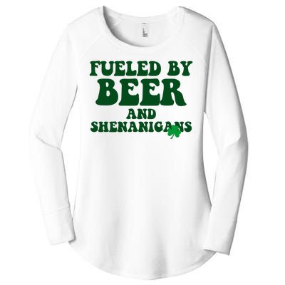 Fueled By Beer And Shenanigans St Patricks Day Women's Perfect Tri Tunic Long Sleeve Shirt