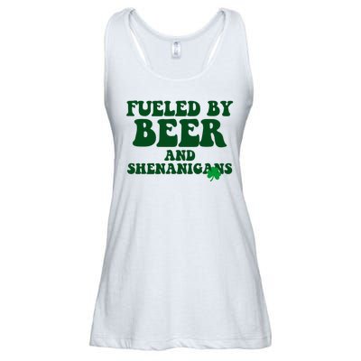 Fueled By Beer And Shenanigans St Patricks Day Ladies Essential Flowy Tank