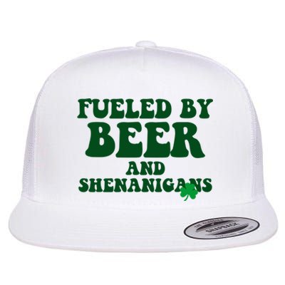 Fueled By Beer And Shenanigans St Patricks Day Flat Bill Trucker Hat