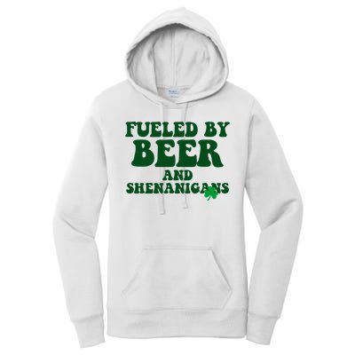 Fueled By Beer And Shenanigans St Patricks Day Women's Pullover Hoodie